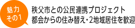 秩父市との公民連携プロジェクト都会からの住み替え・2地域居住を歓迎